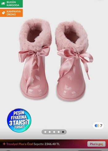 Pembe Fiyonklu Kız Çocuk Yağmur Çizmesi igor