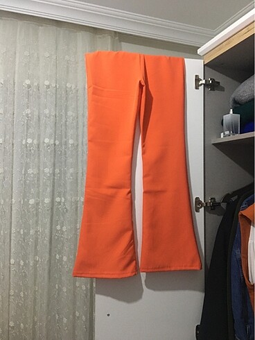 Orange beli lastikli 40 beden geniş paça pantolon