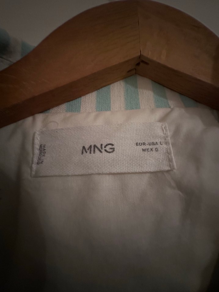 MANGO 
Bej Çizgili Midi Kadın Blazer Ceket - Görsel 2