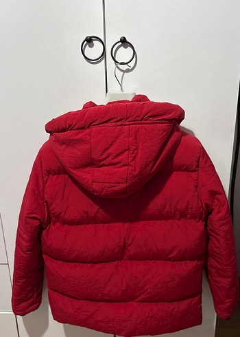 Kırmızı Fermuarlı Kadın Kışlık Mont - Görsel 3