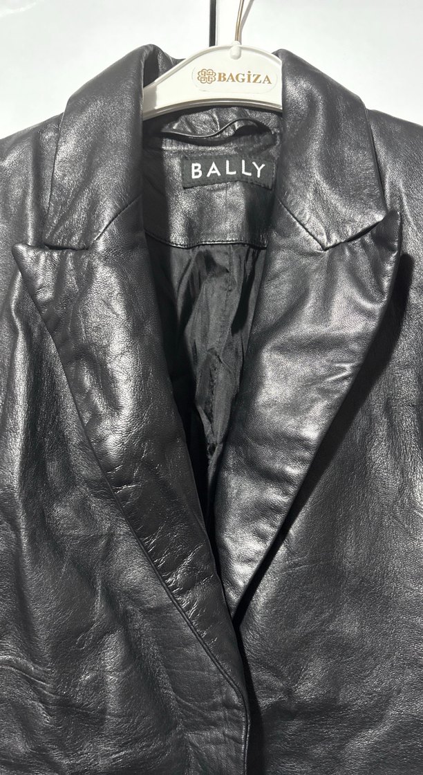 Bally Siyah Deri Biker Ceket - Görsel 2