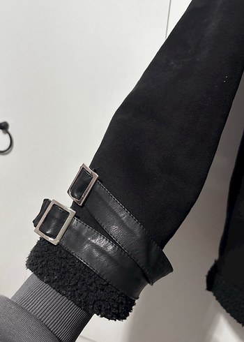 Siyah Süet Kadın Ceket Fermuarlı - Görsel 4