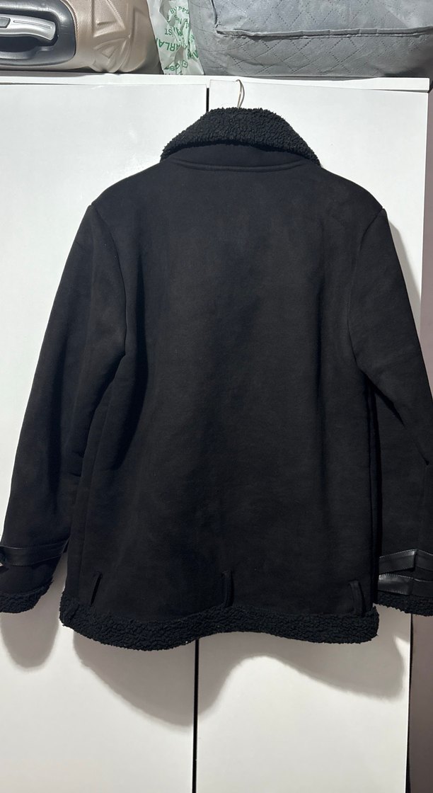 Siyah Süet Kadın Ceket Fermuarlı - Görsel 5