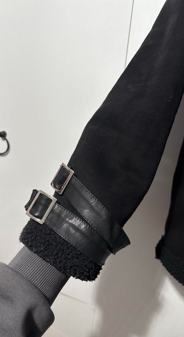 Siyah Süet Kadın Ceket Fermuarlı - Görsel 4