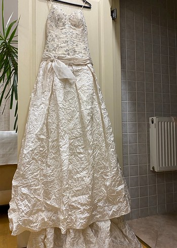 Straplez Vintage A Kesim Gelinlik - Görsel 2