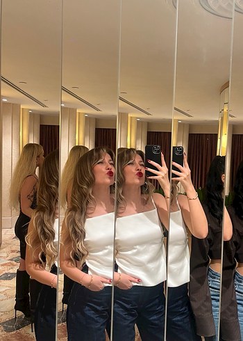 Parlak Beyaz bluz - Görsel 2