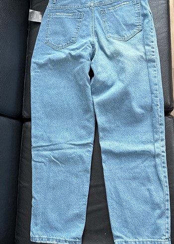 Kadın Mavi Denim Kemerli Regular Fit Jean - Görsel 3