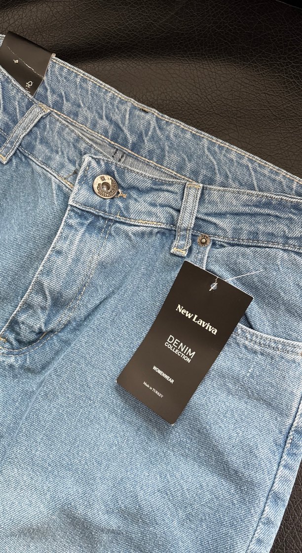 Kadın Mavi Denim Kemerli Regular Fit Jean - Görsel 2