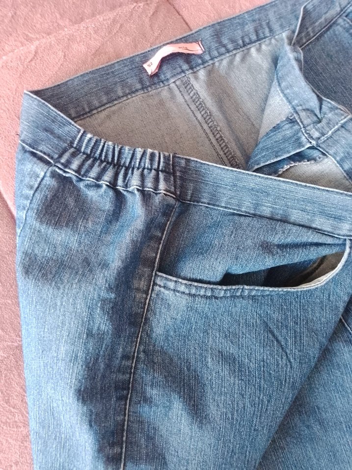 boncuk işlemeli kot pantolon - Görsel 5