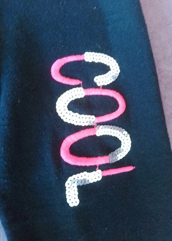 Kız Çocuk Siyah Baskılı Tayt - Görsel 3