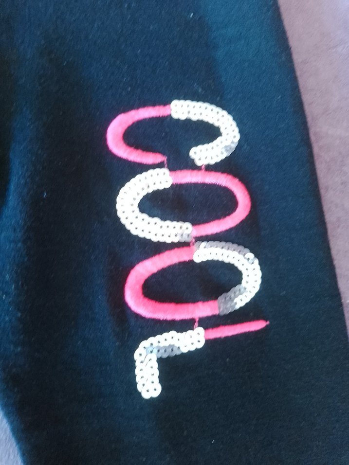 Kız Çocuk Siyah Baskılı Tayt - Görsel 3