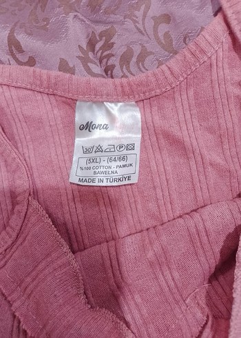 5XL beden gül kurusu renginde askılı bluz - Görsel 3