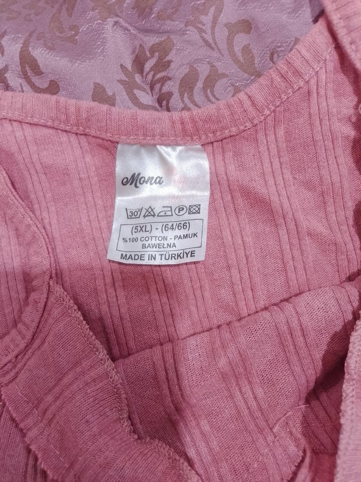 5XL beden gül kurusu renginde askılı bluz - Görsel 3