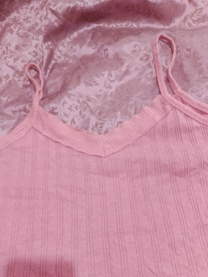 5XL beden gül kurusu renginde askılı bluz - Görsel 2