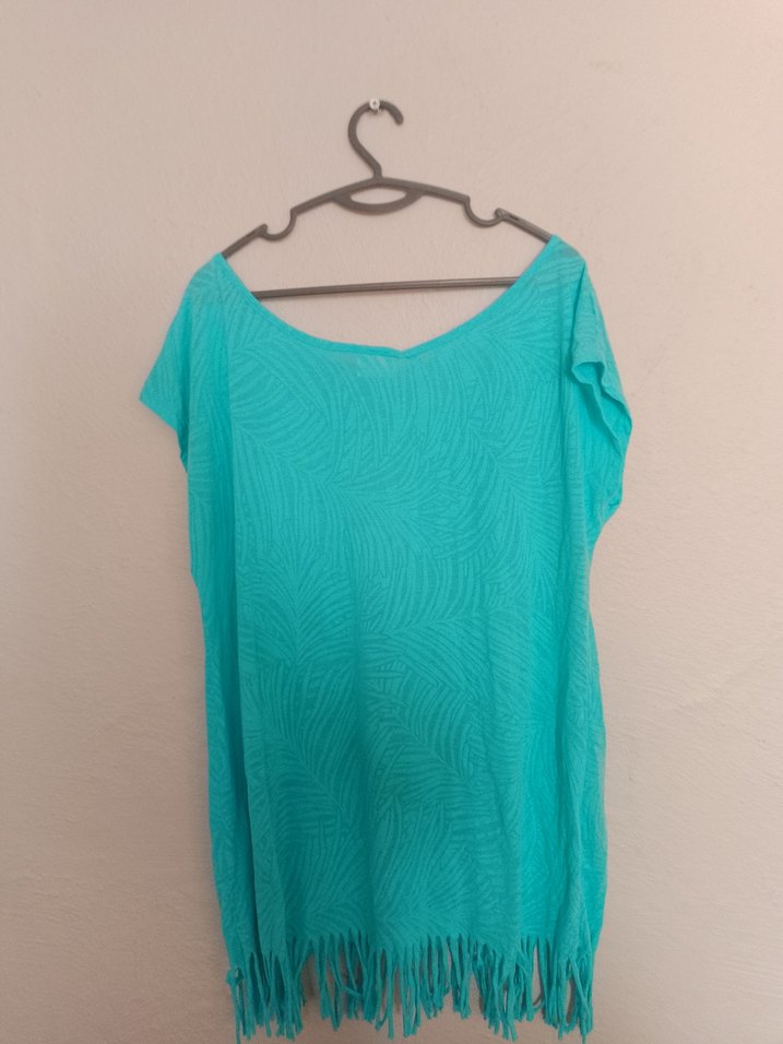 XXL BEDEN ETEKLERİ SAÇAKLI PLAJ TİŞÖRTÜ - Görsel 4