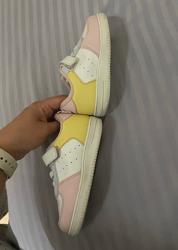 Kız Çocuk Bağcıklı ve Cırtcırtlı Spor Ayakkabı - Görsel 5