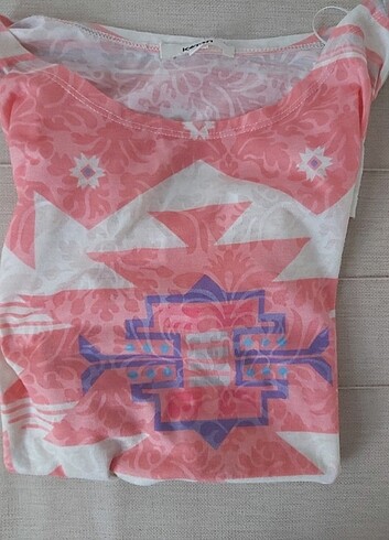 Püsküllü pembe bluz etnik desenli - Görsel 6