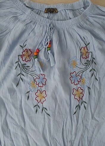 Bebe mavisi gömlek bluz S/M beden - Görsel 6