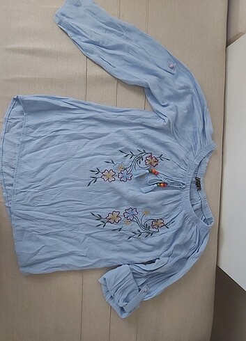 Bebe mavisi gömlek bluz S/M beden - Görsel 4