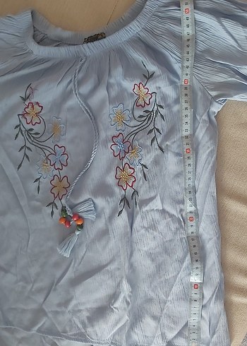 Bebe mavisi gömlek bluz S/M beden - Görsel 8