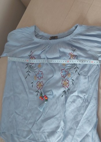 Bebe mavisi gömlek bluz S/M beden - Görsel 7