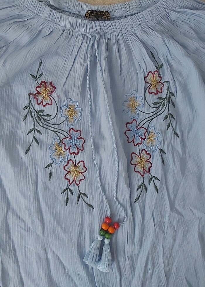 Bebe mavisi gömlek bluz S/M beden - Görsel 5