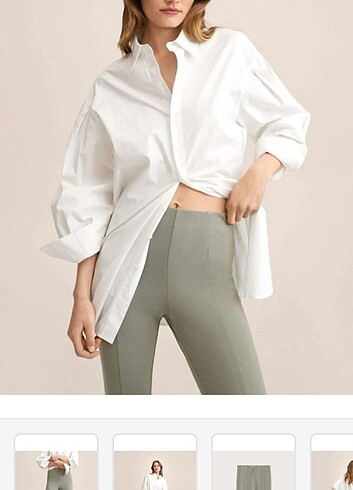 Mango yırtmaçlı haki tayt M beden - Görsel 5