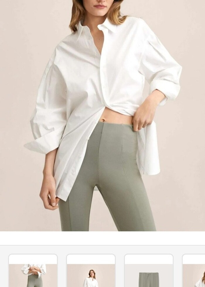 Mango yırtmaçlı haki tayt M beden - Görsel 5