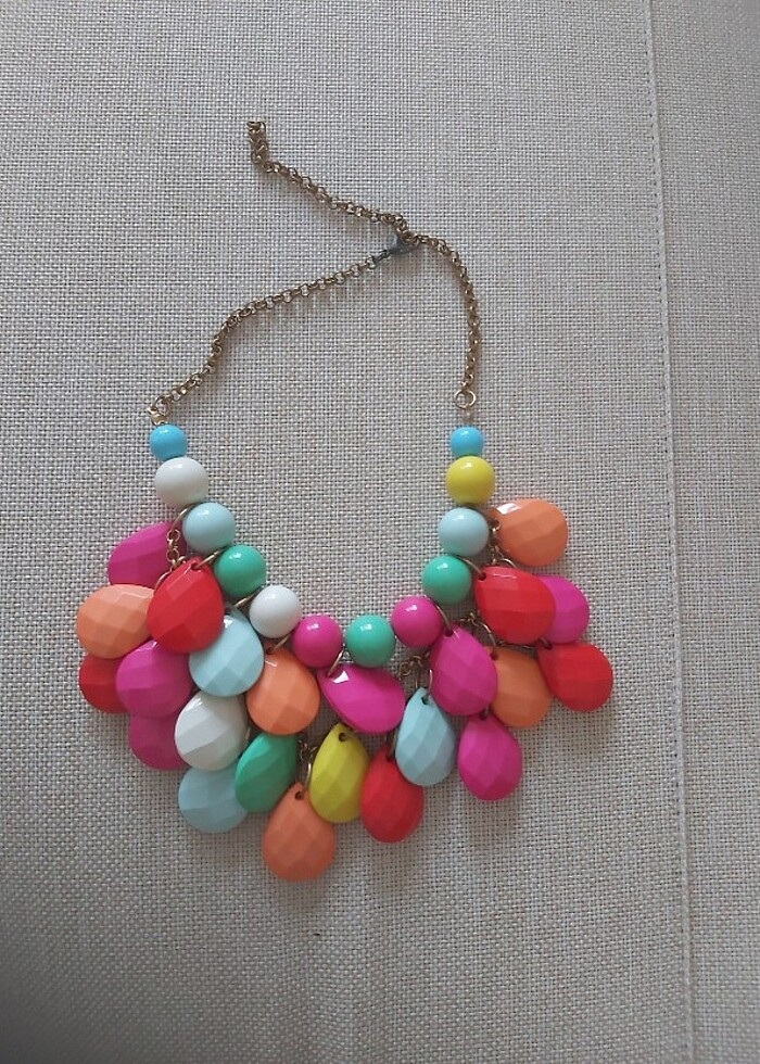 Renkli boncuklu kolye - Görsel 2