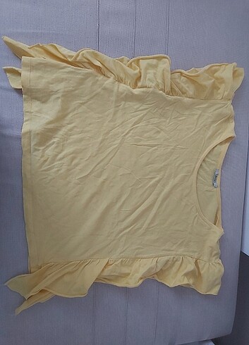 Sarı fırfır detaylı bluz s beden  - Görsel 4