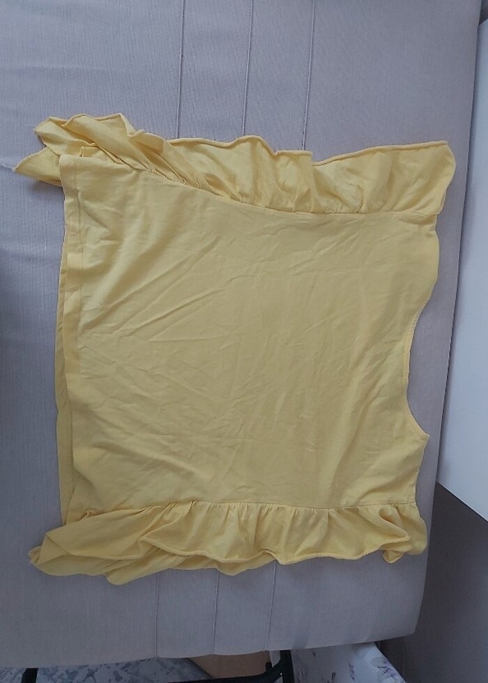Sarı fırfır detaylı bluz s beden  - Görsel 2
