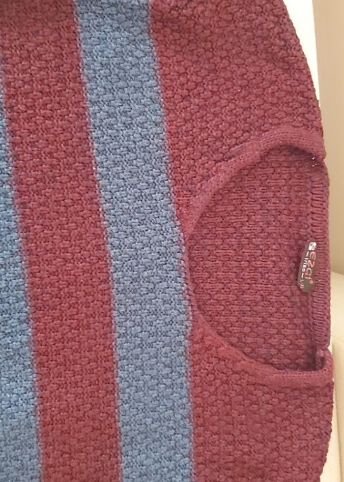 Bordo lacivert triko kazak L /XL En 47cm boy 63cmdir - Görsel 3