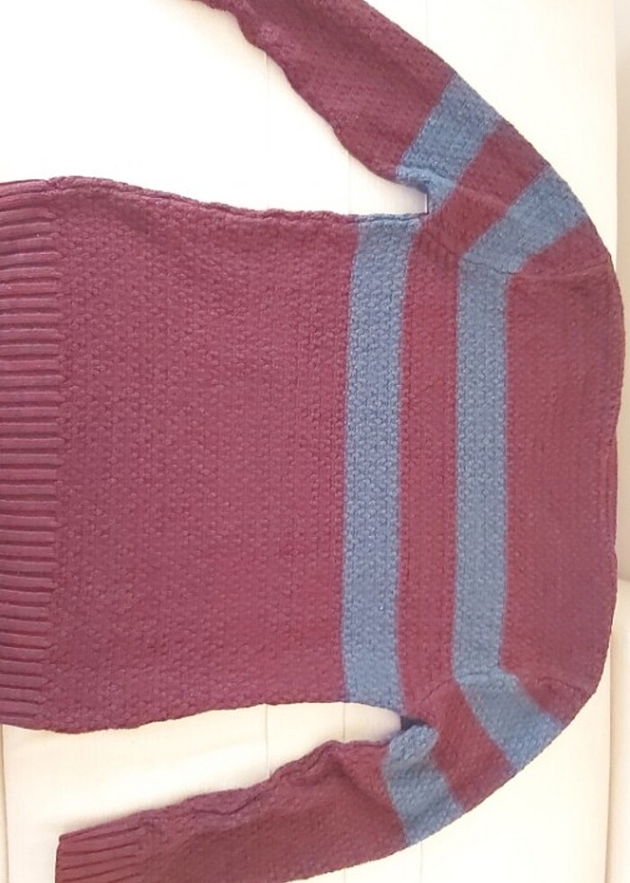 Bordo lacivert triko kazak L /XL En 47cm boy 63cmdir - Görsel 4