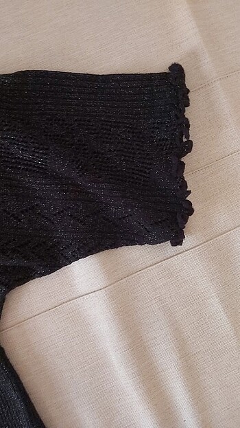 Simli yarasa kol detaylı triko bluz - Görsel 6