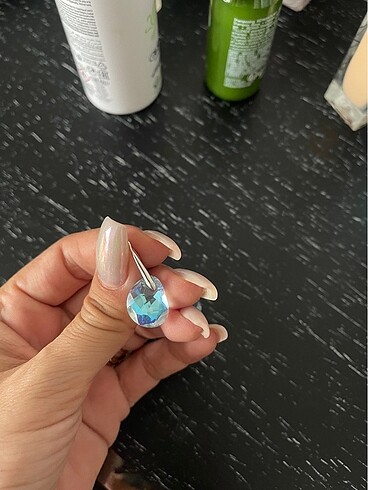 Swarovski aquamarin küpe