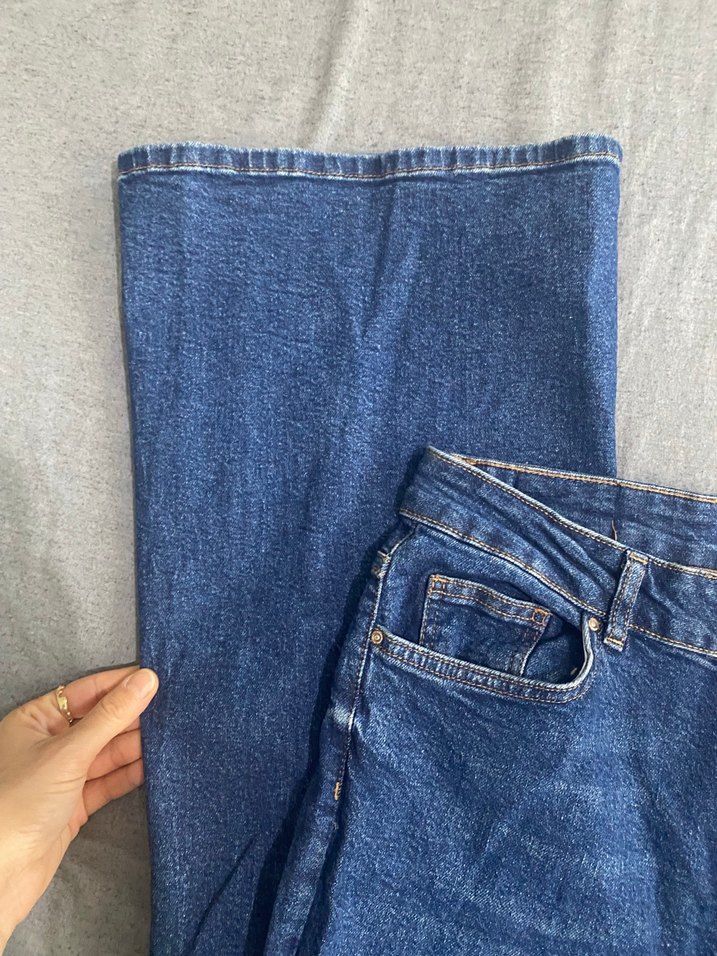 Düğmeli Regular Fit Kadın Kot Pantolon - Görsel 2