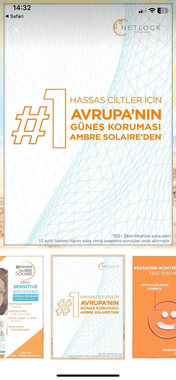 Garnier Ambre Solaire Kids Sensitive Güneş Koruyucu SPF 50+ - Görsel 4