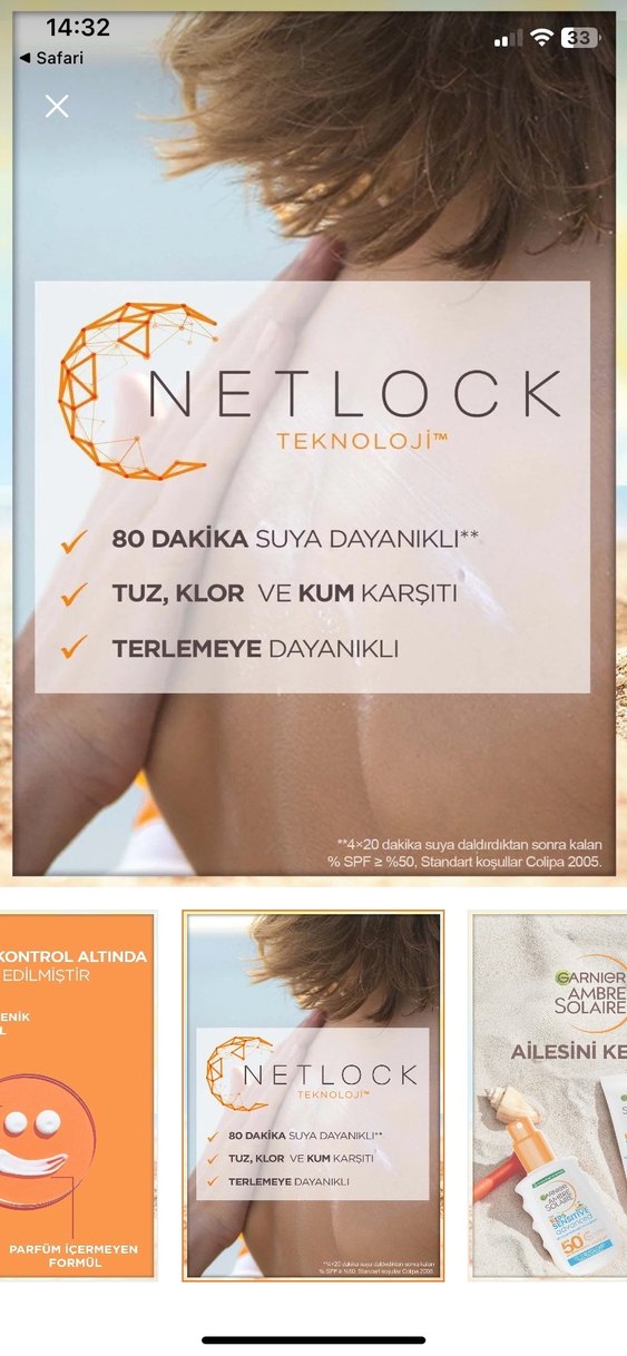 Garnier Ambre Solaire Kids Sensitive Güneş Koruyucu SPF 50+ - Görsel 5