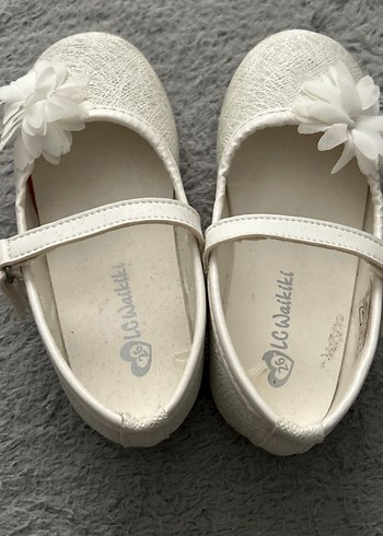 Beyaz Kız Çocuk Çiçekli Bale Ayakkabısı - Görsel 4