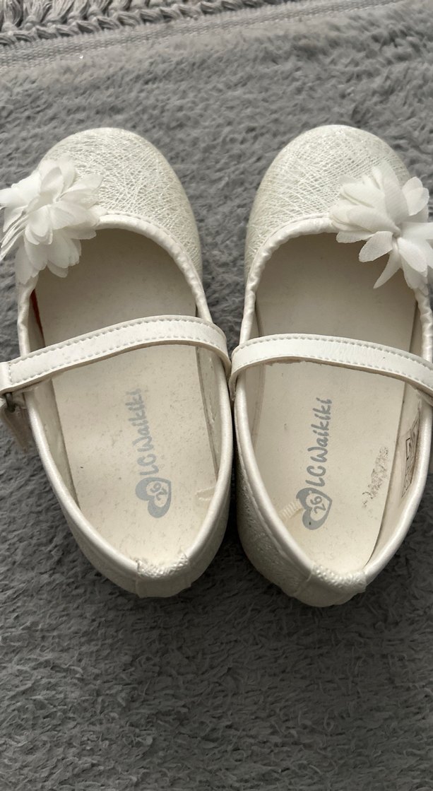 Beyaz Kız Çocuk Çiçekli Bale Ayakkabısı - Görsel 4