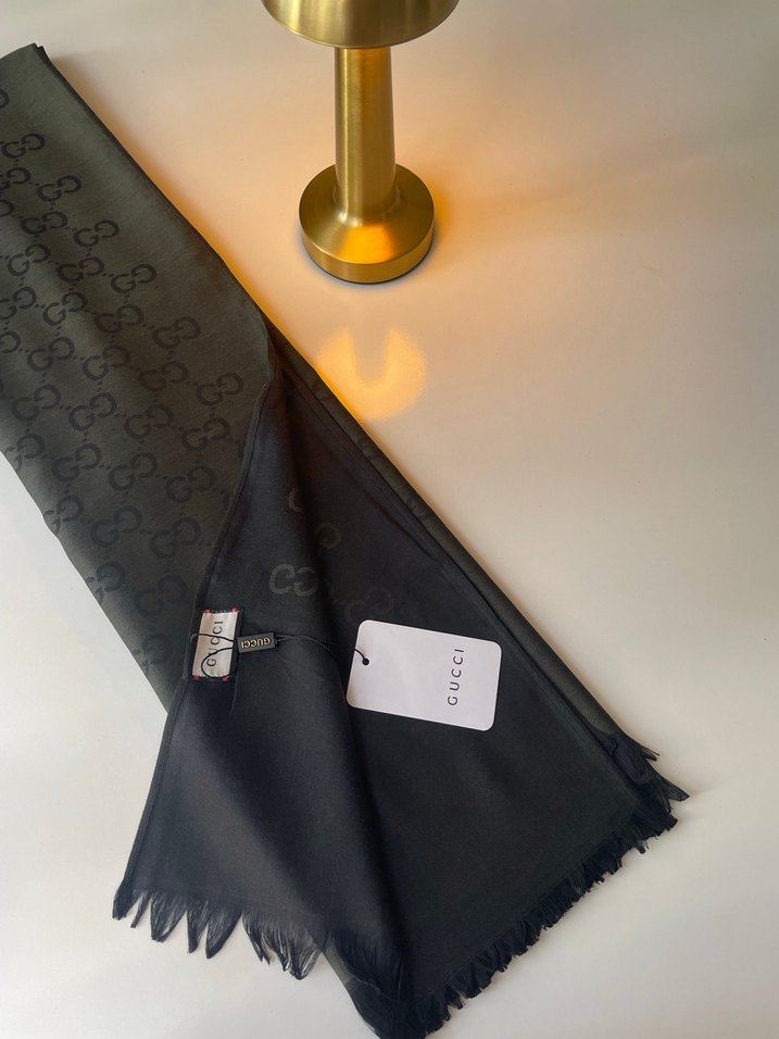 Gucci Haki Yün İpek Şal - Görsel 2