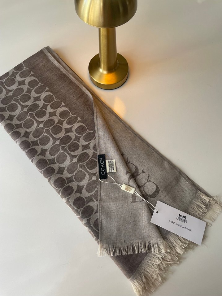 Coach Vizon Yün Pamuk İpek Şal - Görsel 2