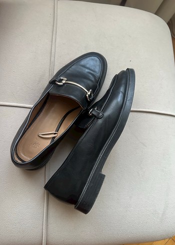 Siyah Deri Tokalı Kadın Loafer - Görsel 5