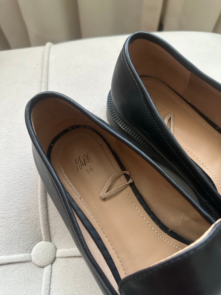 Siyah Deri Tokalı Kadın Loafer - Görsel 3