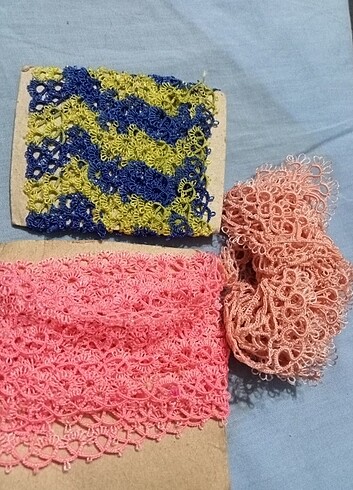 Diğer Vintağe elde işleme Mekik oyası yazma kenarı 3 ad