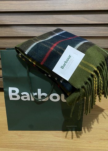 Barbour Erkek Haki Desenli Midi Boy Atkı