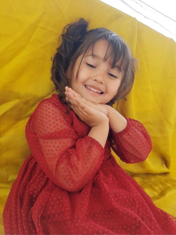 Bordo Bohem Uzun Kollu Kız Elbisesi - Görsel 2