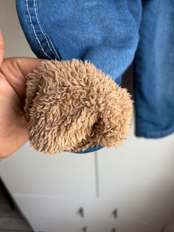 Erkek Çocuk Mavi Denim Salopet Ayıcık Detaylı - Görsel 3