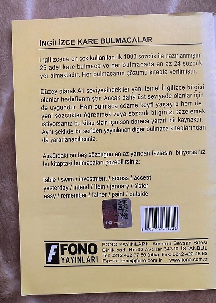 En çok kullanılan 1000 kelime ile İNGİLİZCE KARE BULMACA - Görsel 2