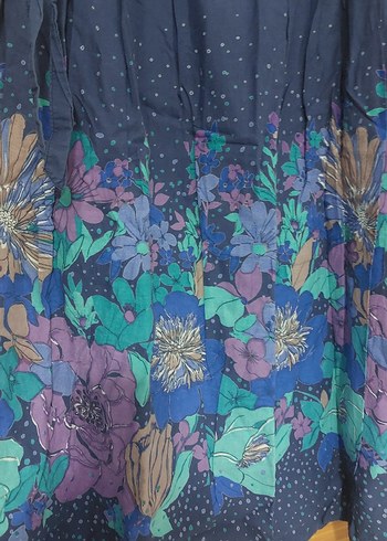 Bohem Tarz Mavi Uzun Kadın Etek altı çiçekli - Görsel 3